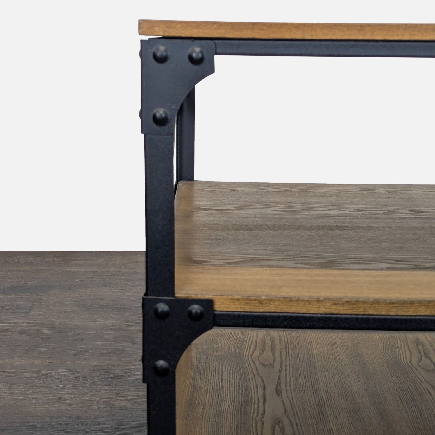 Metal & Wood Industrial Style End Table - image-4