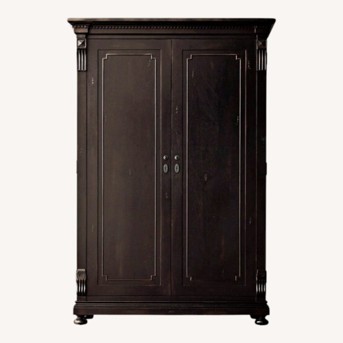 Used Restoration Hardware Dark Brown Wood Armoire for sale on AptDeco