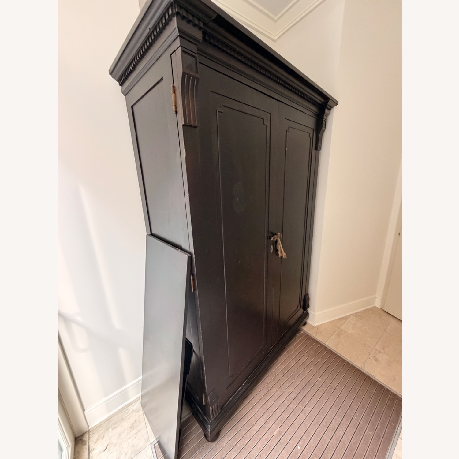Restoration Hardware Dark Brown Wood Armoire - image-3