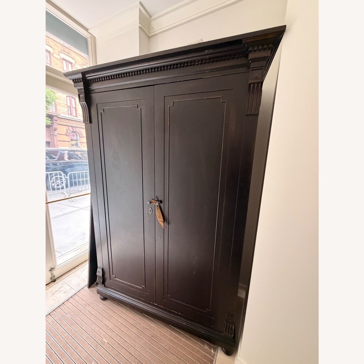 Restoration Hardware Dark Brown Wood Armoire - image-2