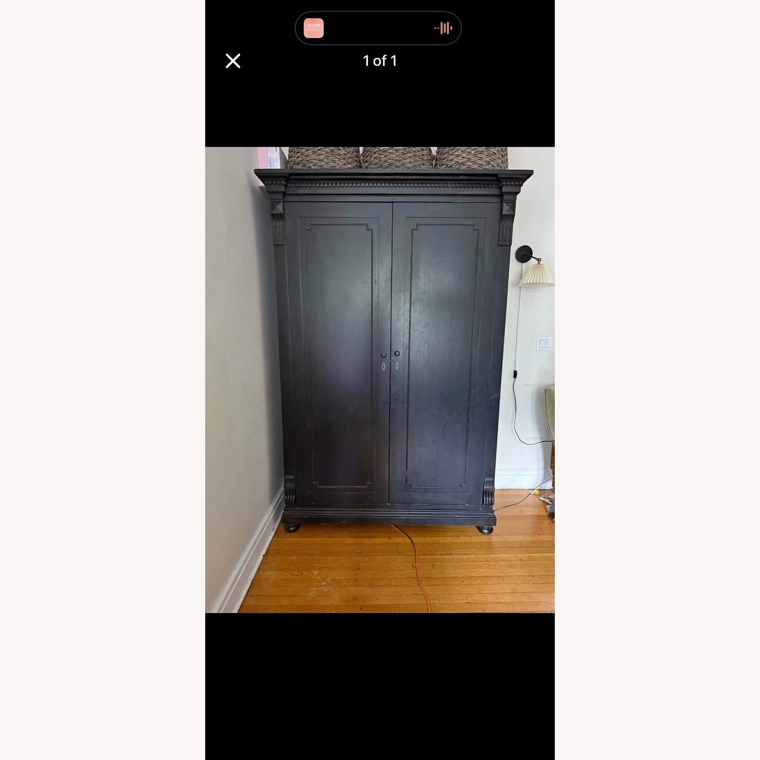 Restoration Hardware Dark Brown Wood Armoire - image-1