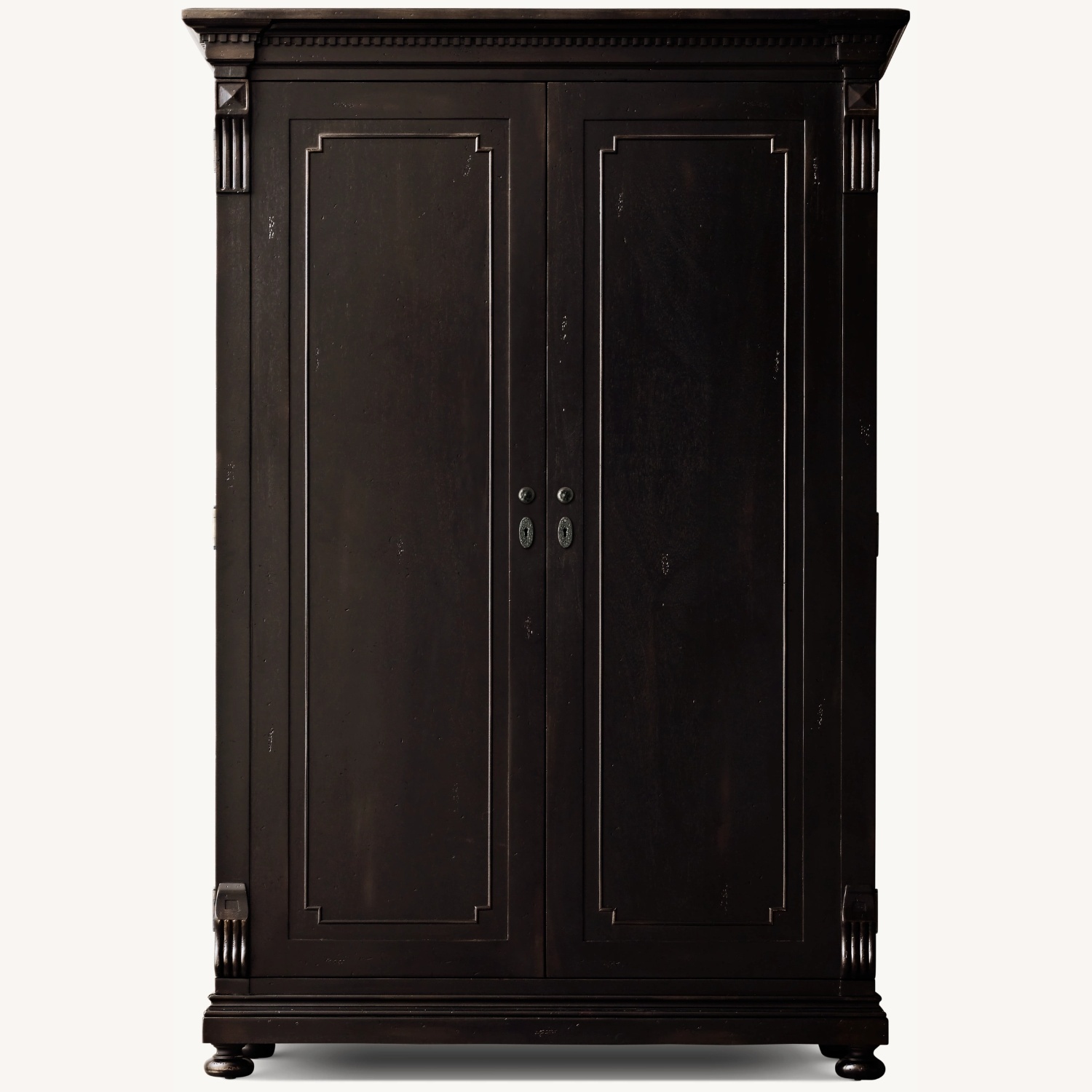 Restoration Hardware Dark Brown Wood Armoire - image-7