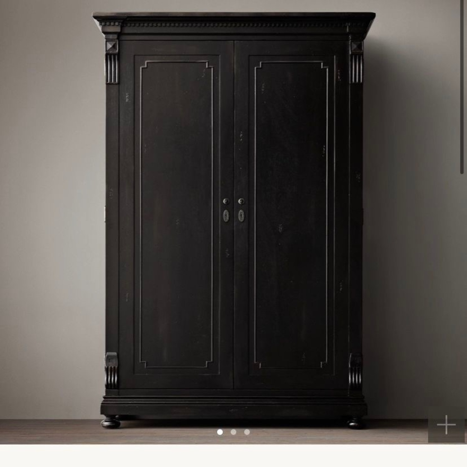 Restoration Hardware Dark Brown Wood Armoire - image-5