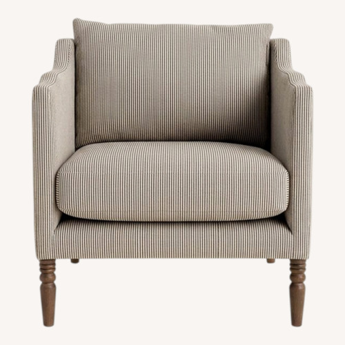 Used McGee and Co Linen Striped Accent Chair for sale on AptDeco