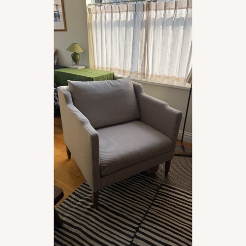 Used McGee and Co Linen Striped Accent Chair for sale on AptDeco