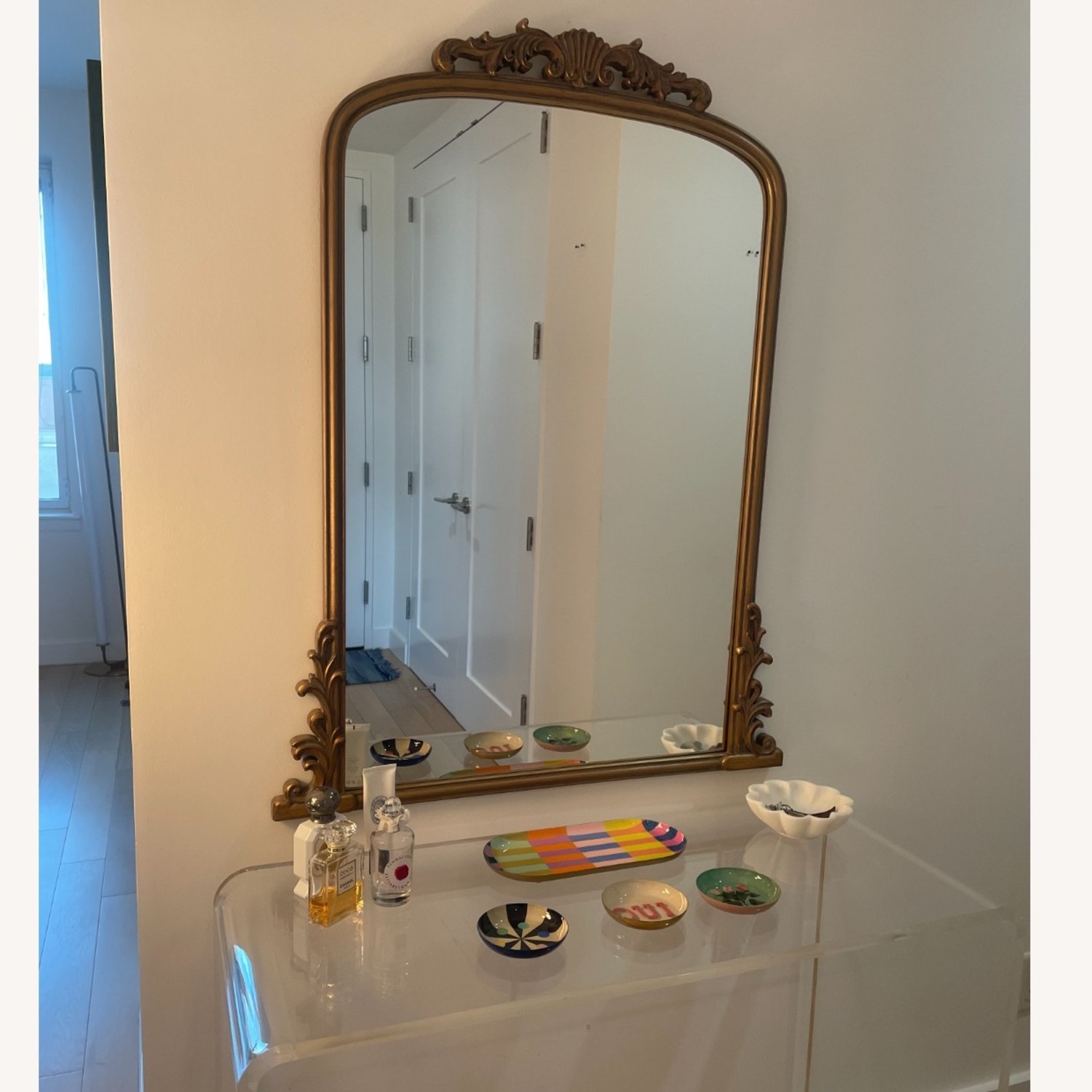 Zara Home Gold Wood Wall Mirror - image-3