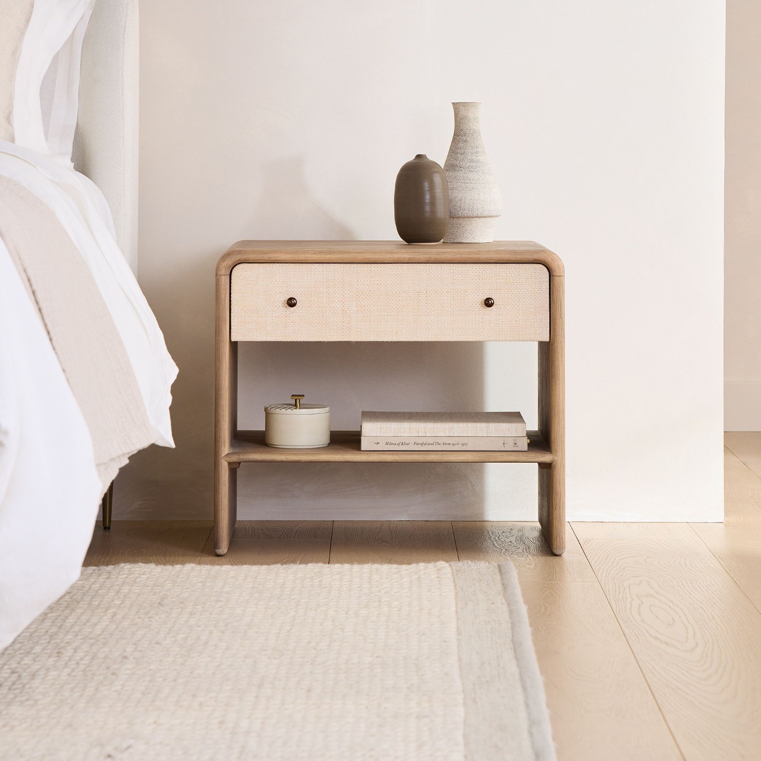 West Elm Modern Waterfall Nightstand 26" - image-3