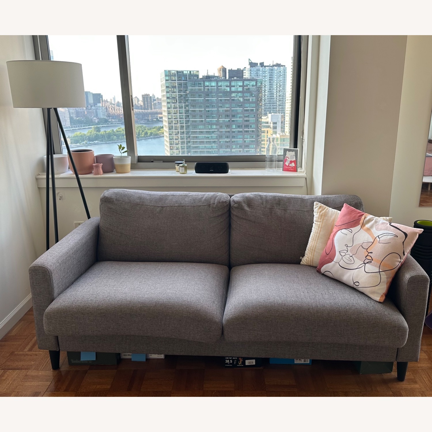 Cazenovia Gray Couch 74” - image-1