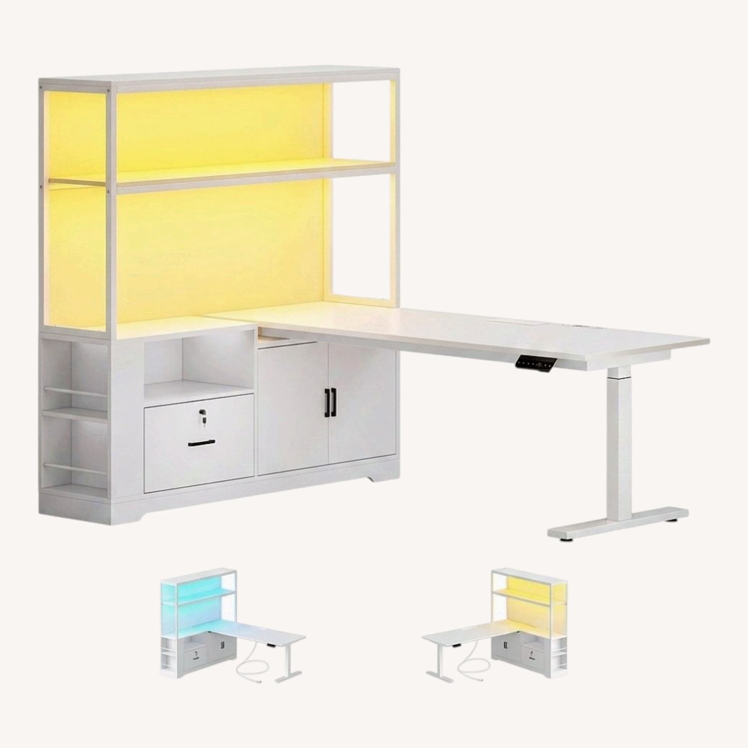 Amazon Contemporary White Desk - image-0