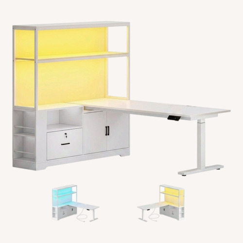 Used Amazon Contemporary White Desk for sale on AptDeco