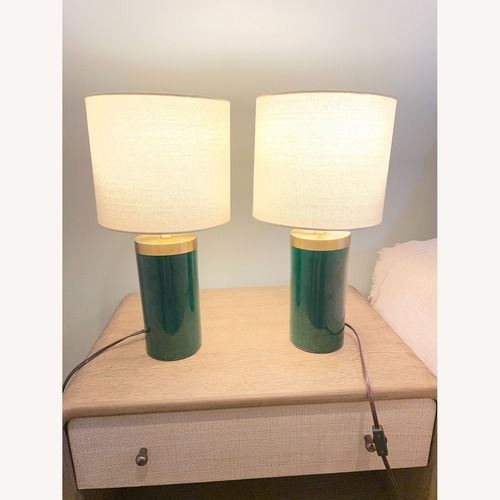 Used One King's Lane Green Ceramic Table Lamps for sale on AptDeco