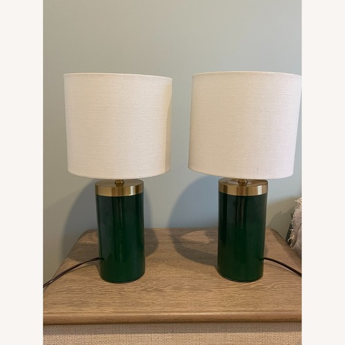 Used One King's Lane Green Ceramic Table Lamps for sale on AptDeco