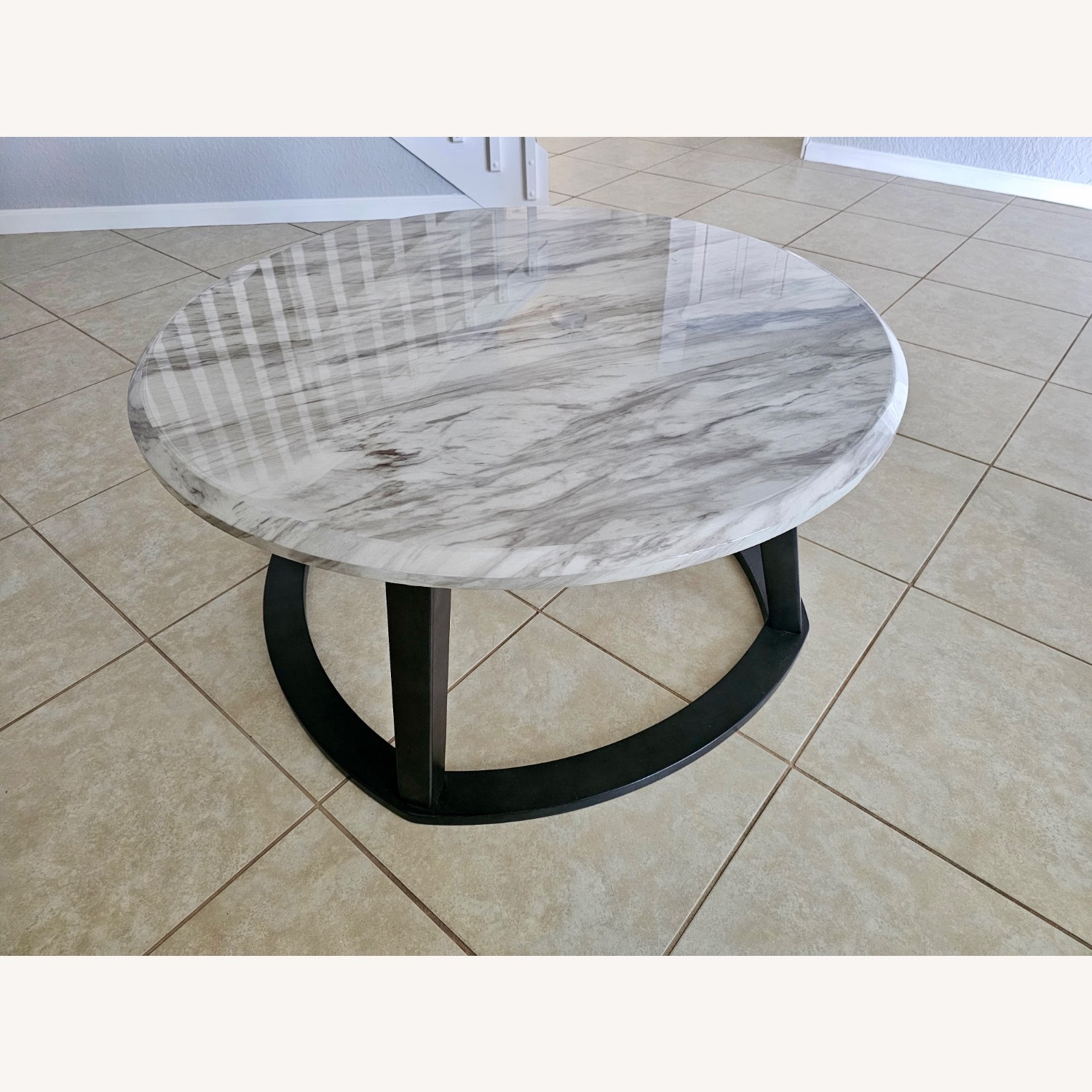 Faux Marble Laminated Coffee Table and End Tables - image-4