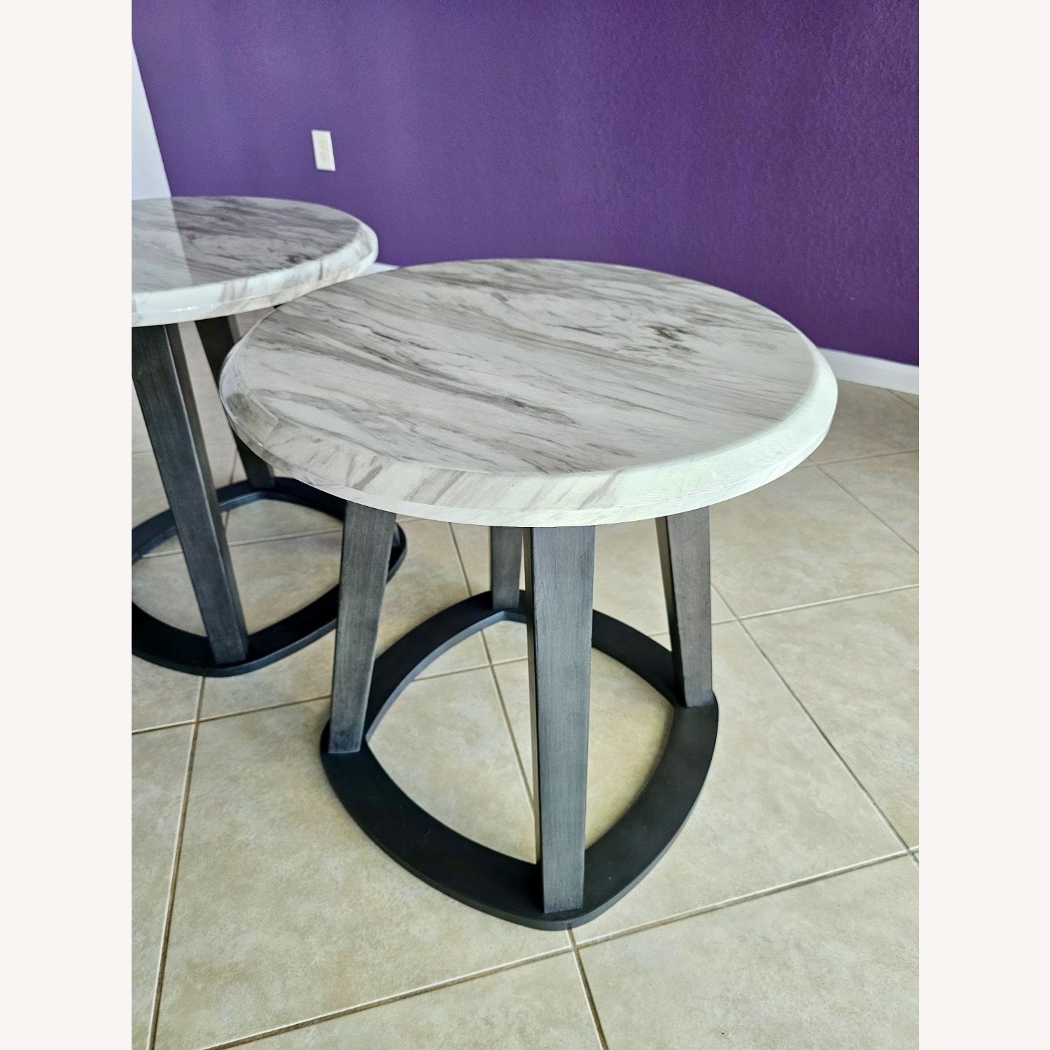 Faux Marble Laminated Coffee Table and End Tables - image-6