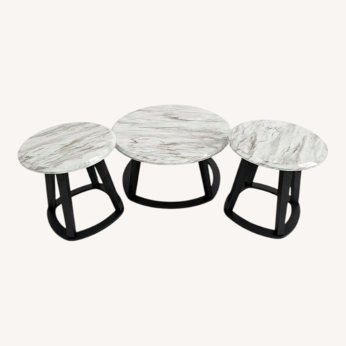 Used Faux Marble Laminated Coffee Table and End Tables for sale on AptDeco