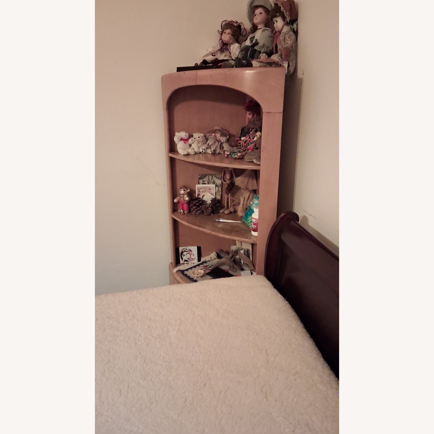 Vintage/Antique Blonde Wood Storage - image-2
