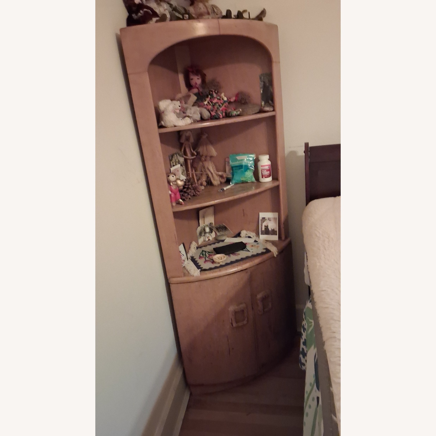 Vintage/Antique Blonde Wood Storage - image-1