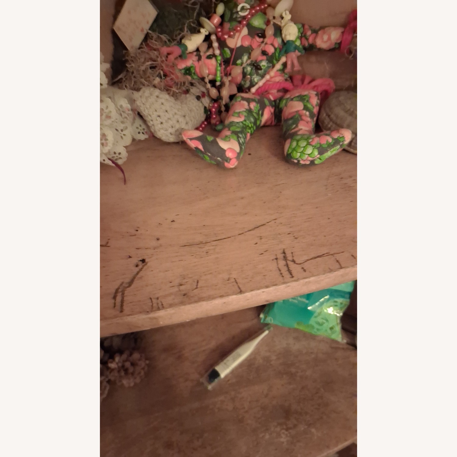 Vintage/Antique Blonde Wood Storage - image-4