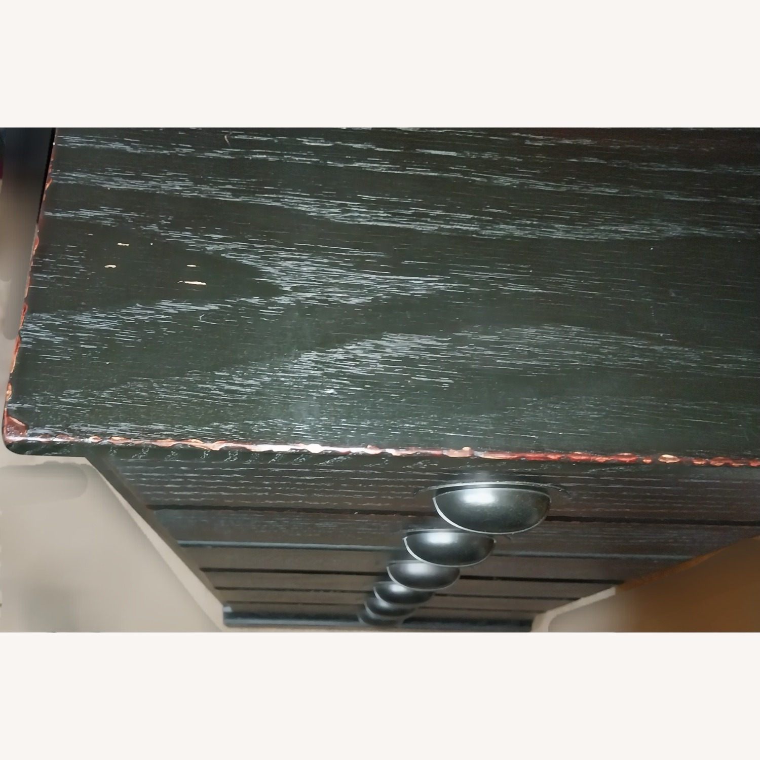 Pottery Barn Black Wood desk drawers cabinet - image-16