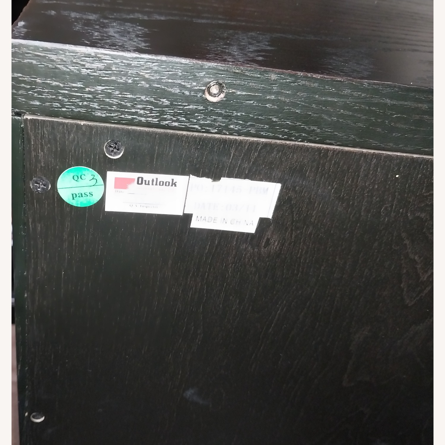 Pottery Barn Black Wood desk drawers cabinet - image-7