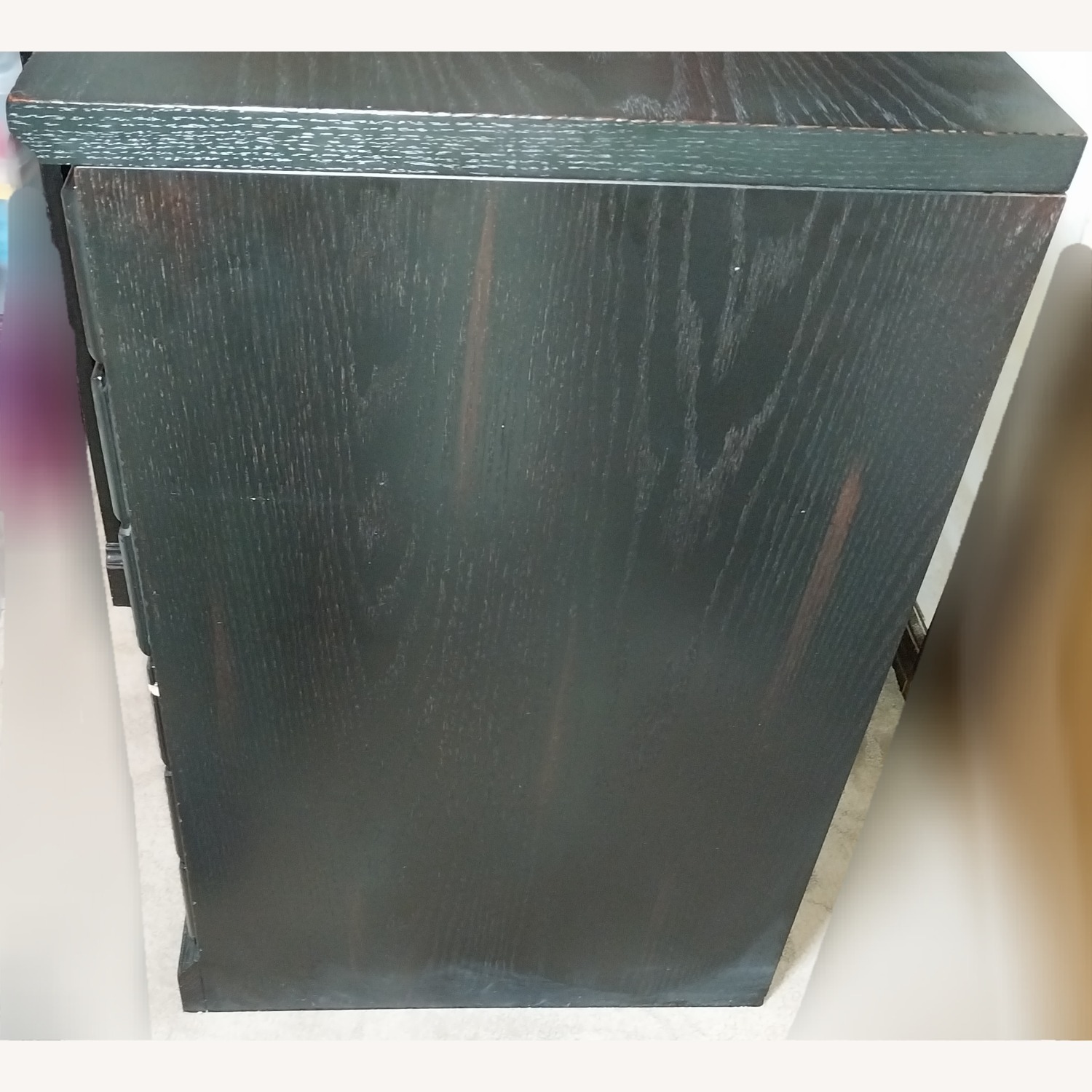 Pottery Barn Black Wood desk drawers cabinet - image-4