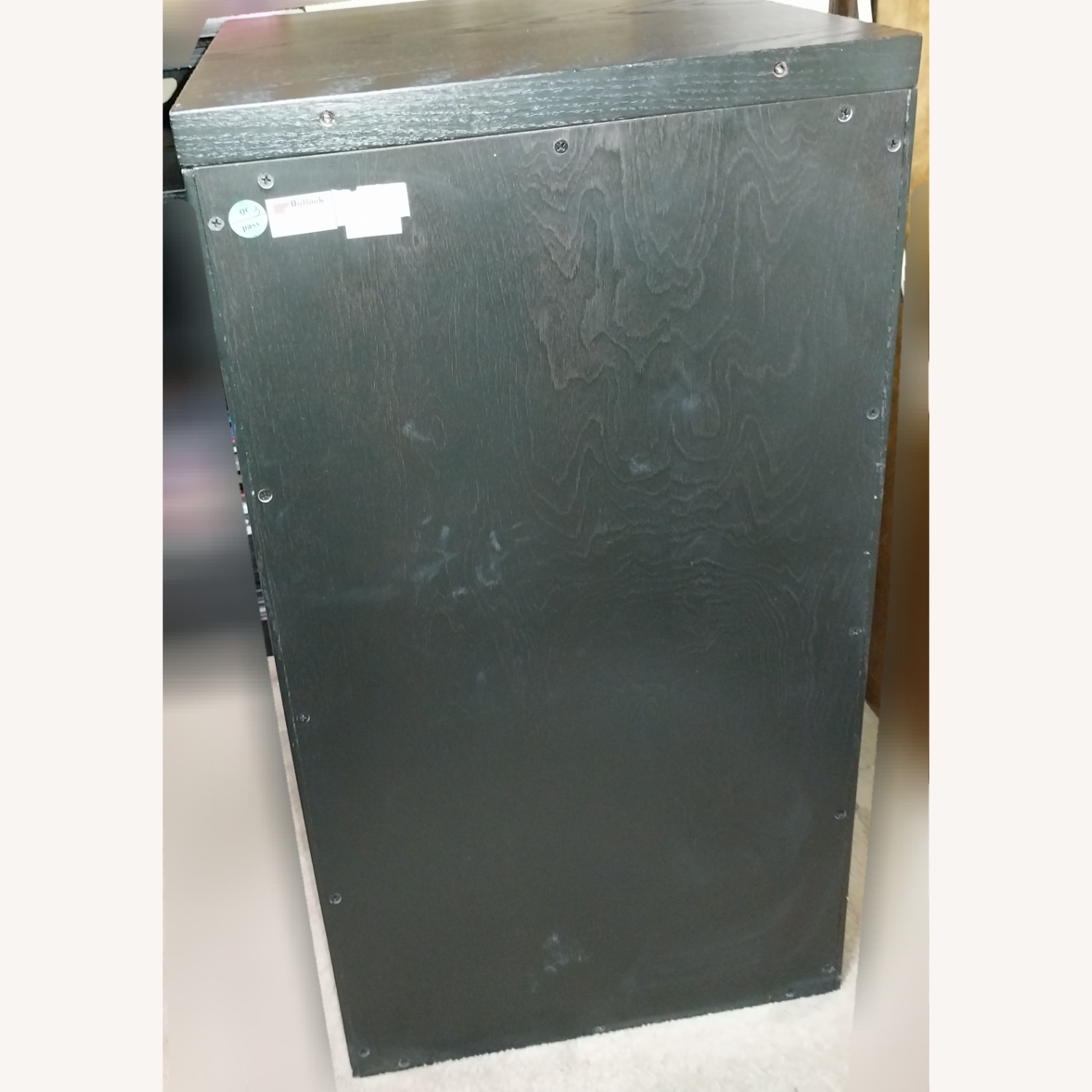 Pottery Barn Black Wood desk drawers cabinet - image-6