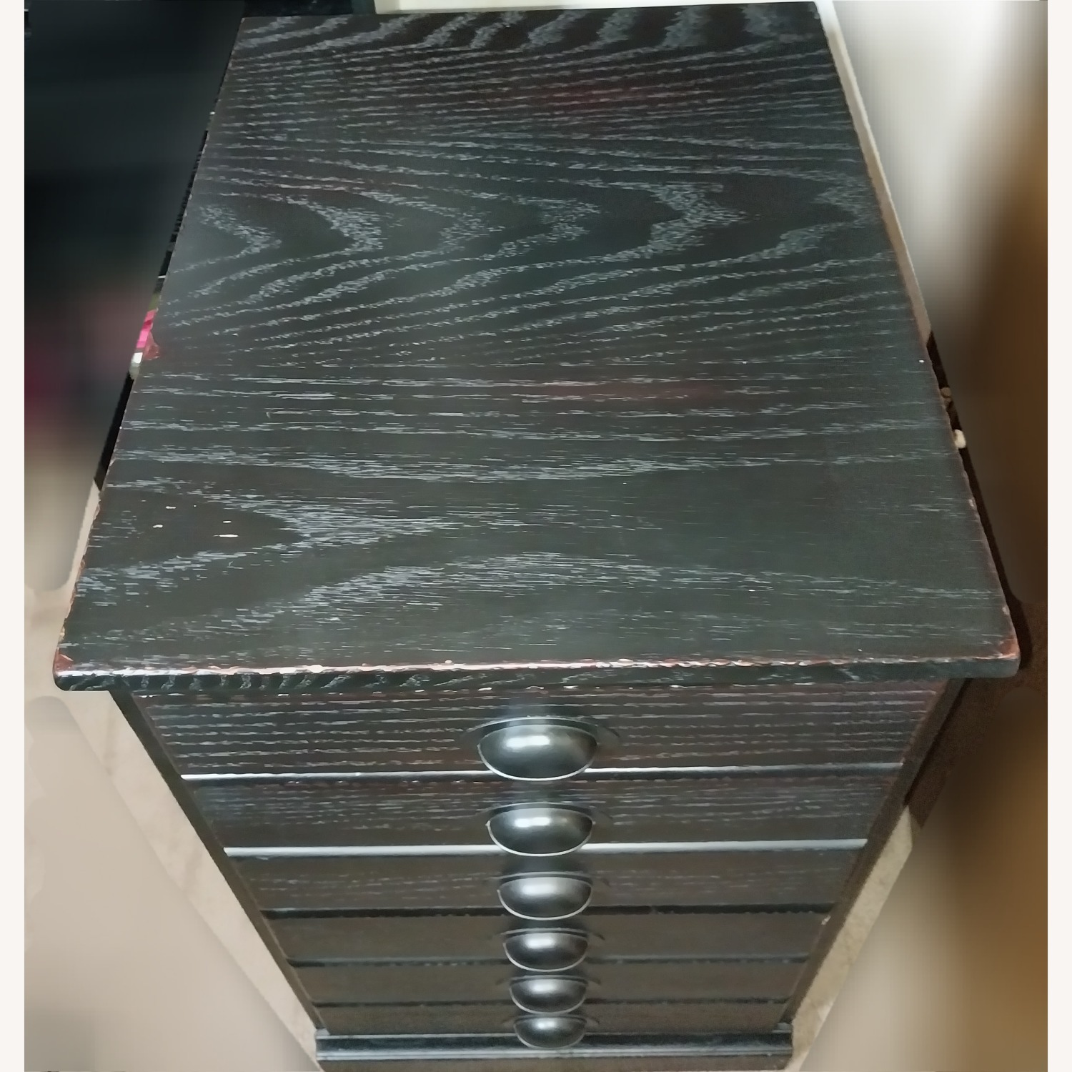 Pottery Barn Black Wood desk drawers cabinet - image-18