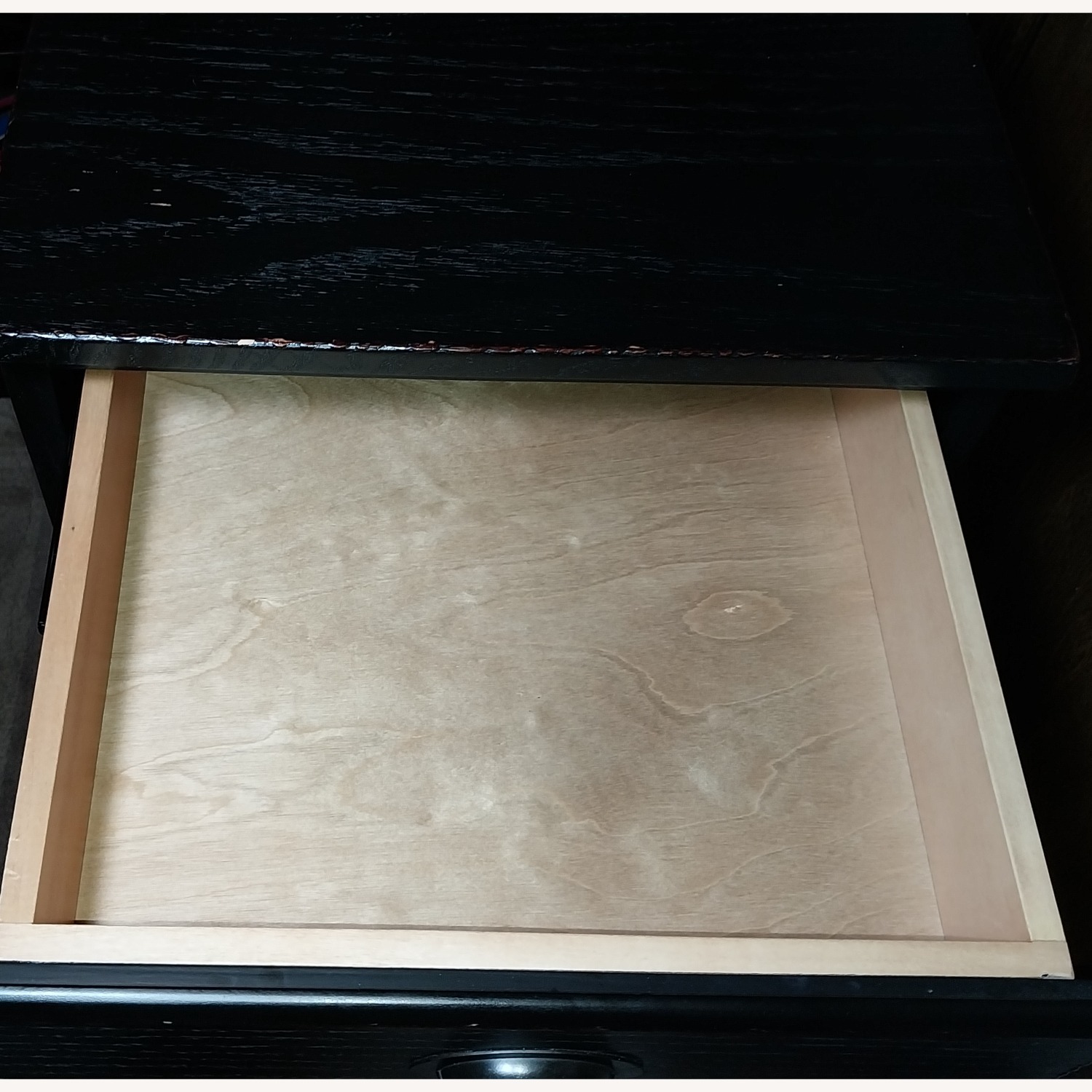 Pottery Barn Black Wood desk drawers cabinet - image-15