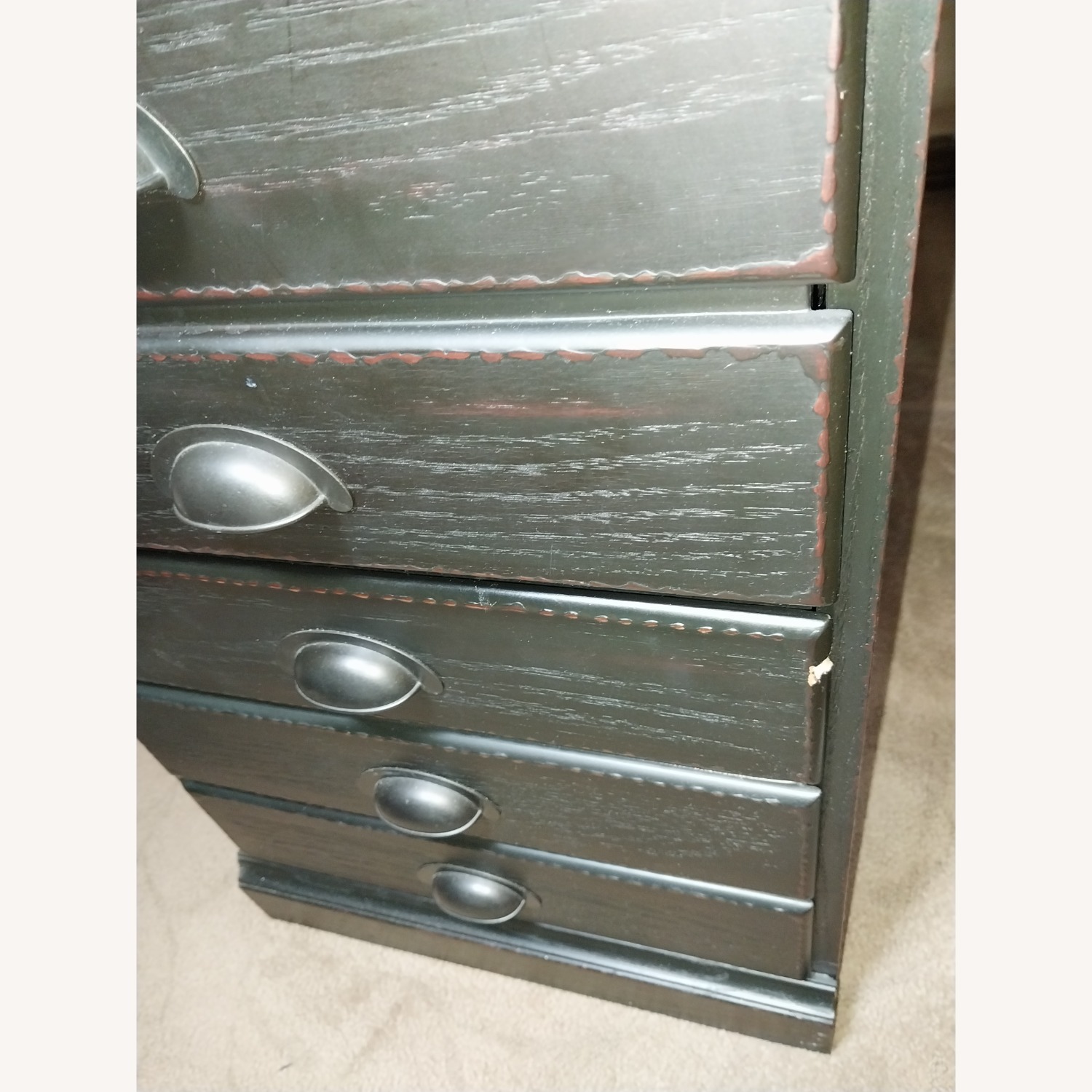 Pottery Barn Black Wood desk drawers cabinet - image-11