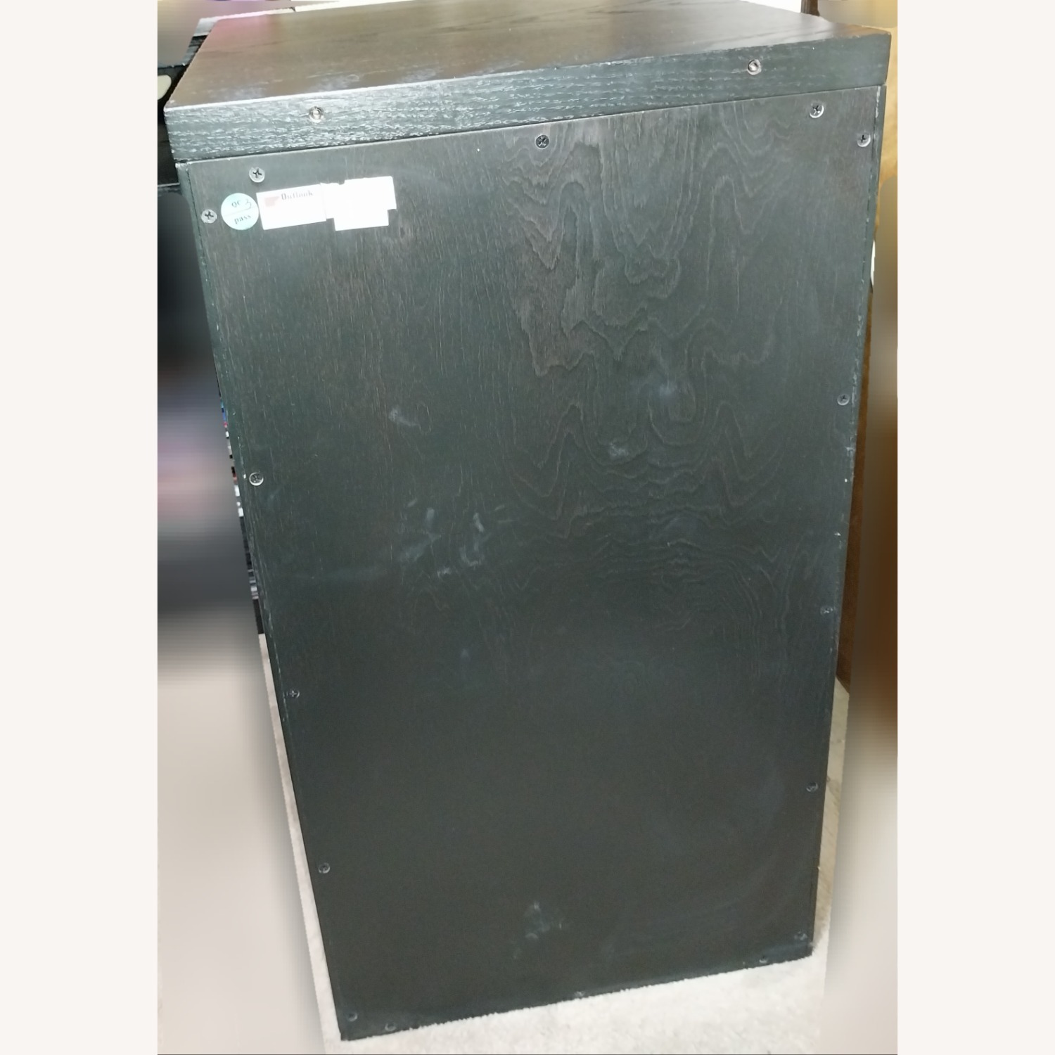 Pottery Barn Black Wood desk drawers cabinet - image-5