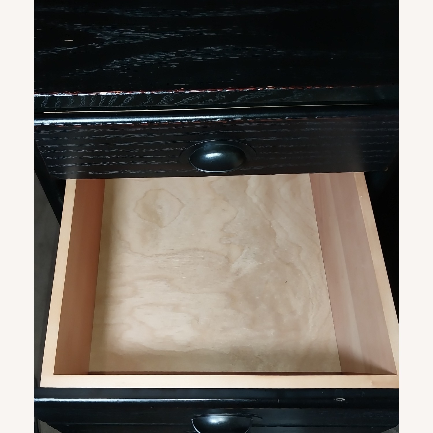 Pottery Barn Black Wood desk drawers cabinet - image-13
