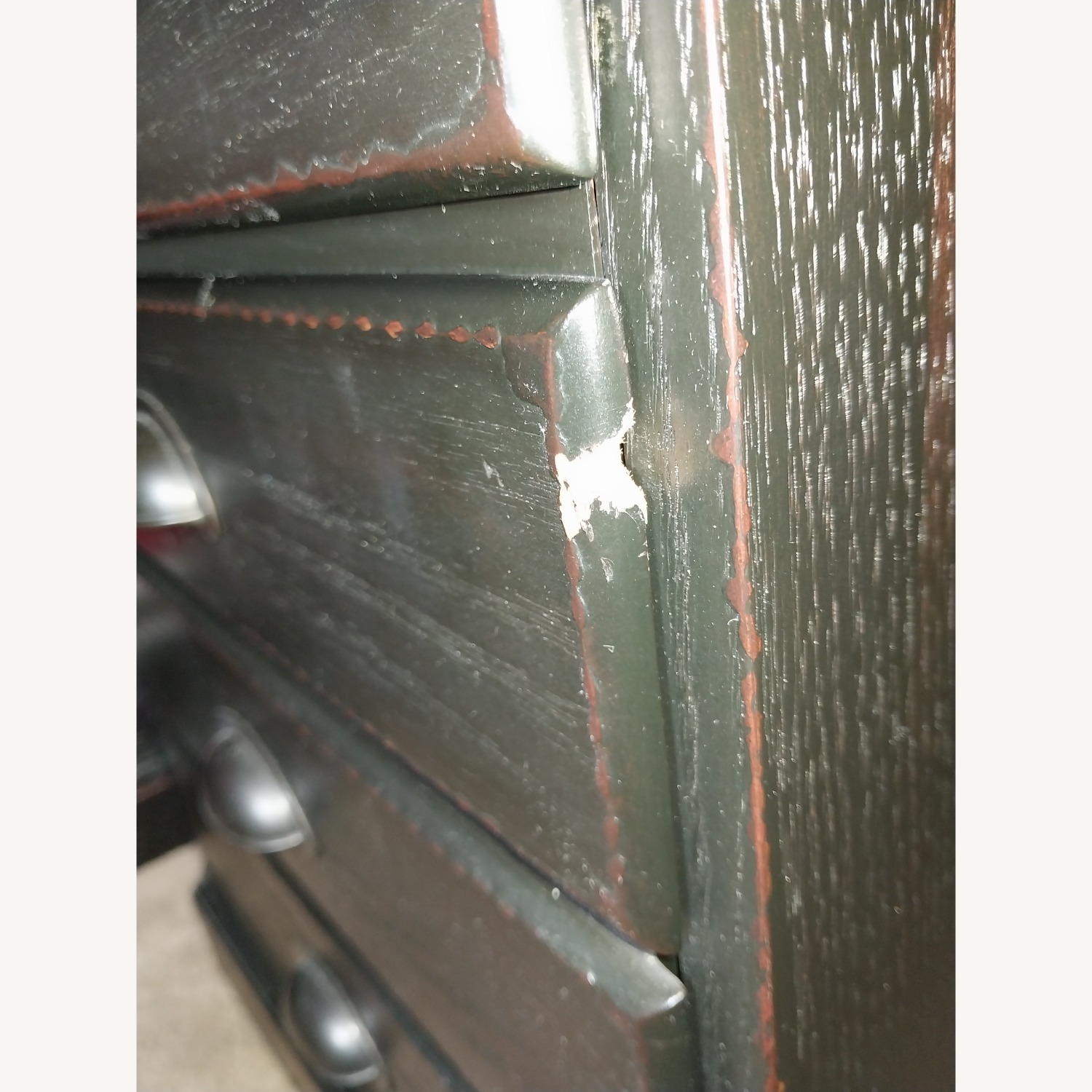 Pottery Barn Black Wood desk drawers cabinet - image-3