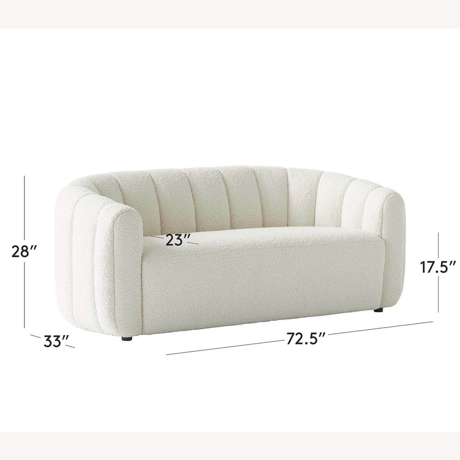 CB2 Channeled Boucle Loveseat Sofa - image-5