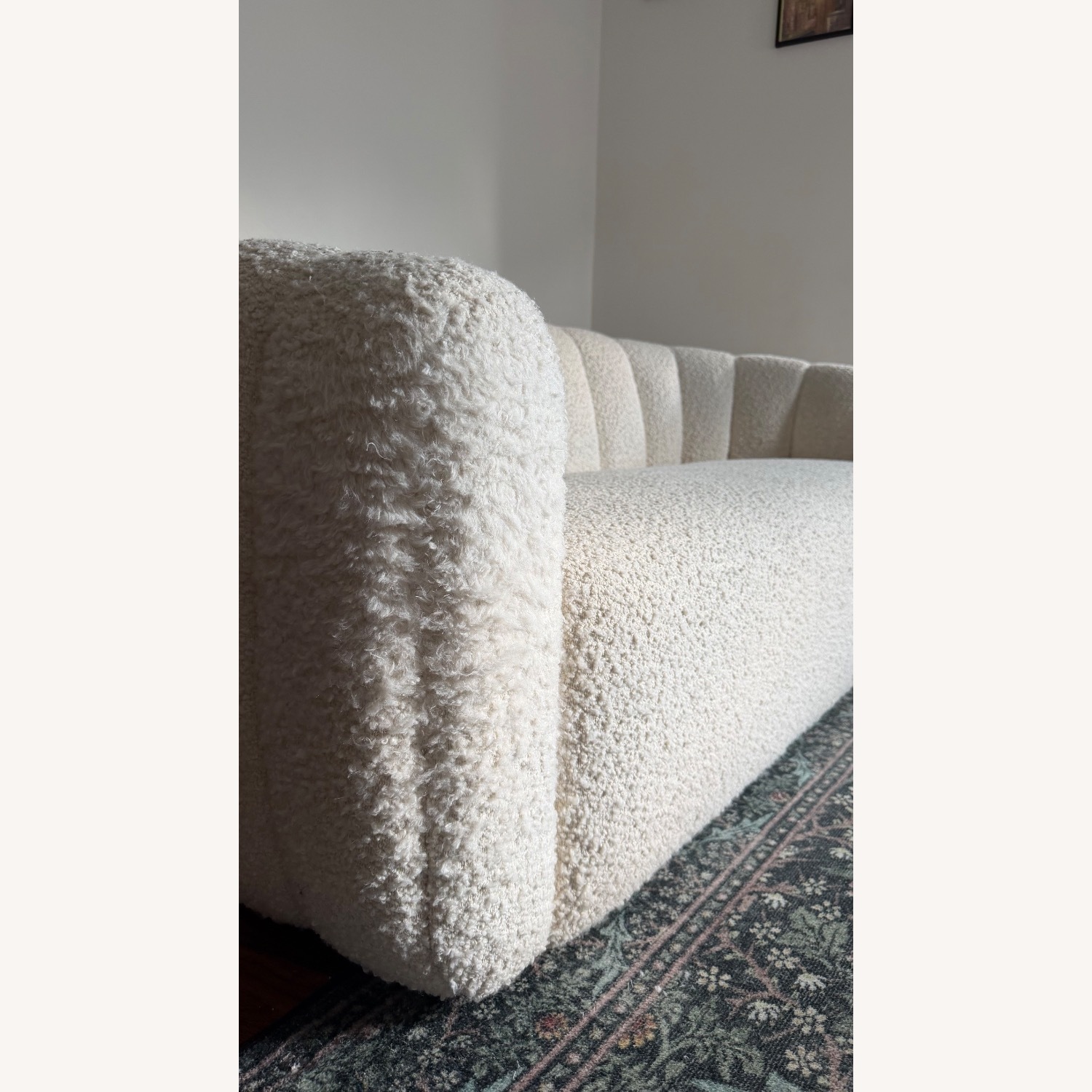 CB2 Channeled Boucle Loveseat Sofa - image-4