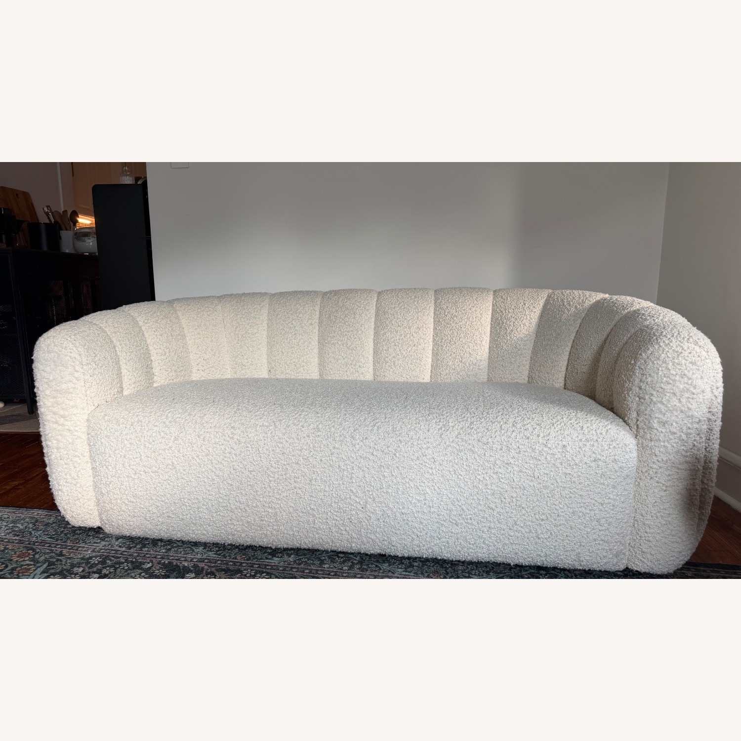 CB2 Channeled Boucle Loveseat Sofa - image-3