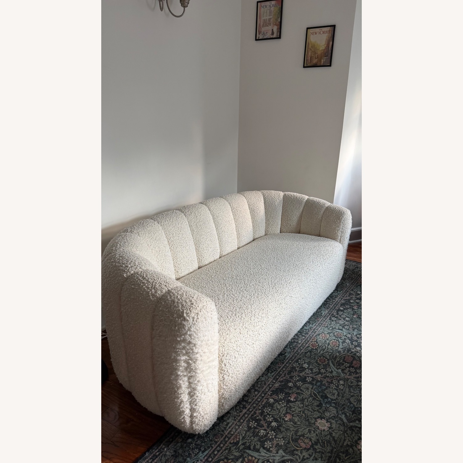 CB2 Channeled Boucle Loveseat Sofa - image-2