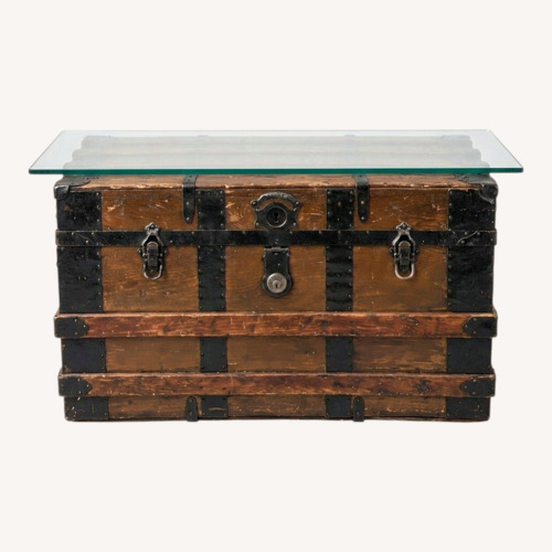 Used Glass-topped Steamer Trunk Coffee Table for sale on AptDeco