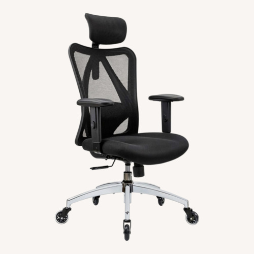 Used Duramont Ergonomic Black Fabric Office Chair for sale on AptDeco