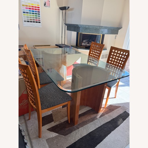 Used Transparent Glass Dining Table for sale on AptDeco