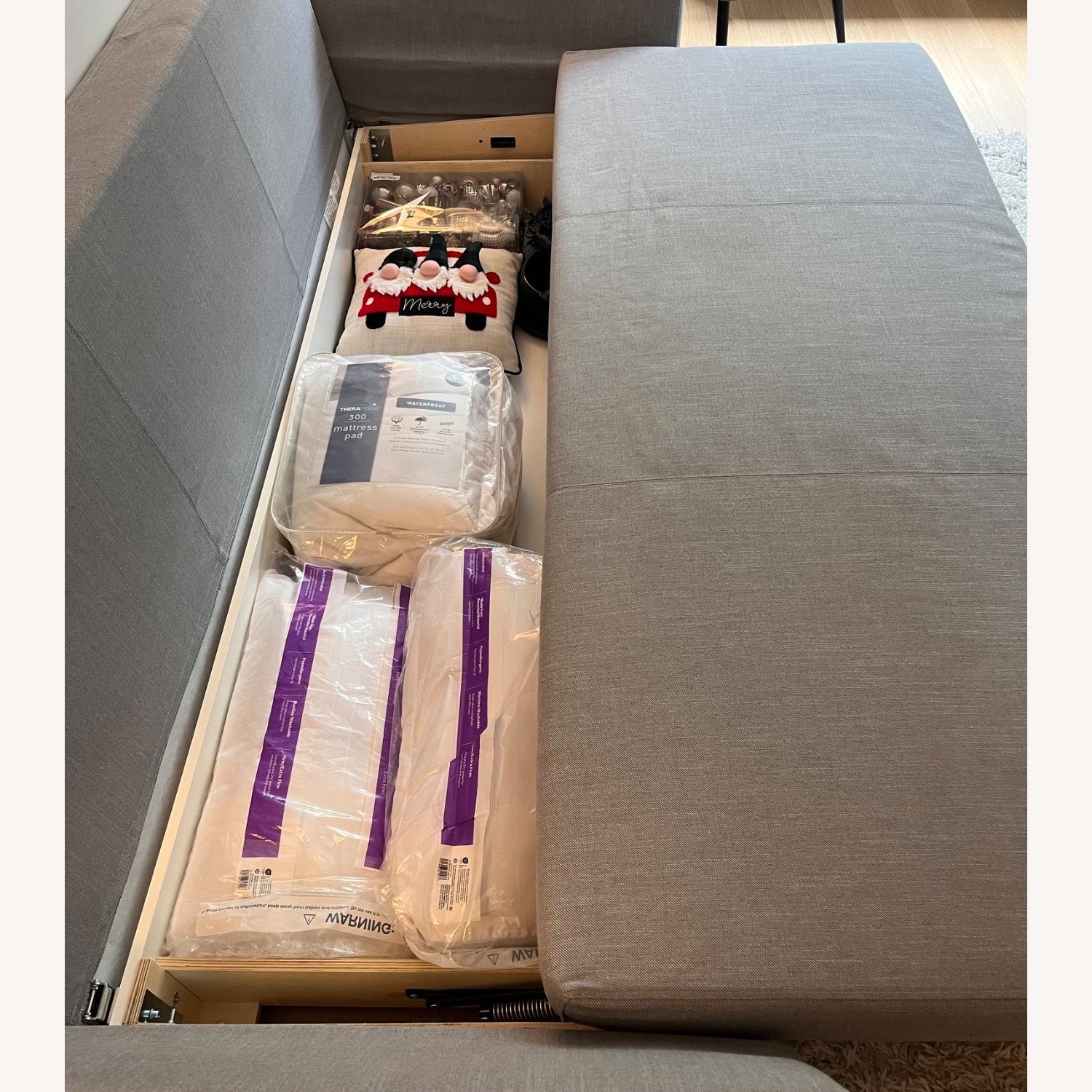 IKEA Holmsund Light Gray Sleeper Sofa Queen - image-3