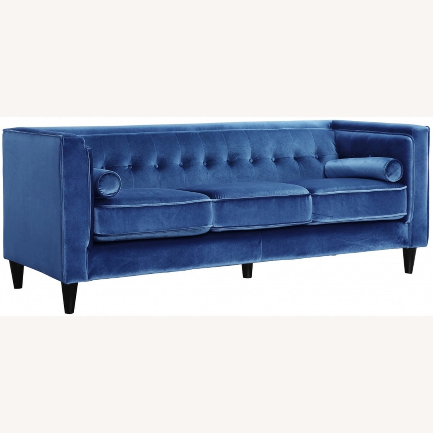 Jennifer Taylor Tuxedo Blue Velvet 2 Seater Sofa - image-1