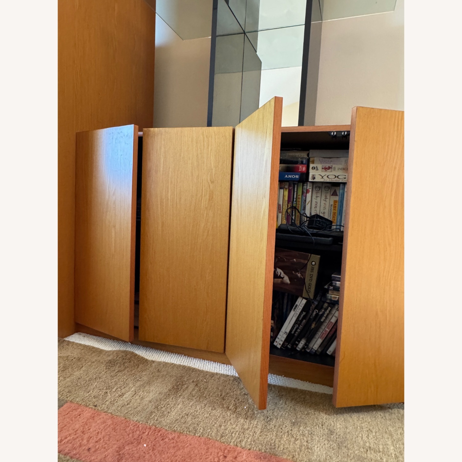 Dark Brown Wood Media Storage - image-7