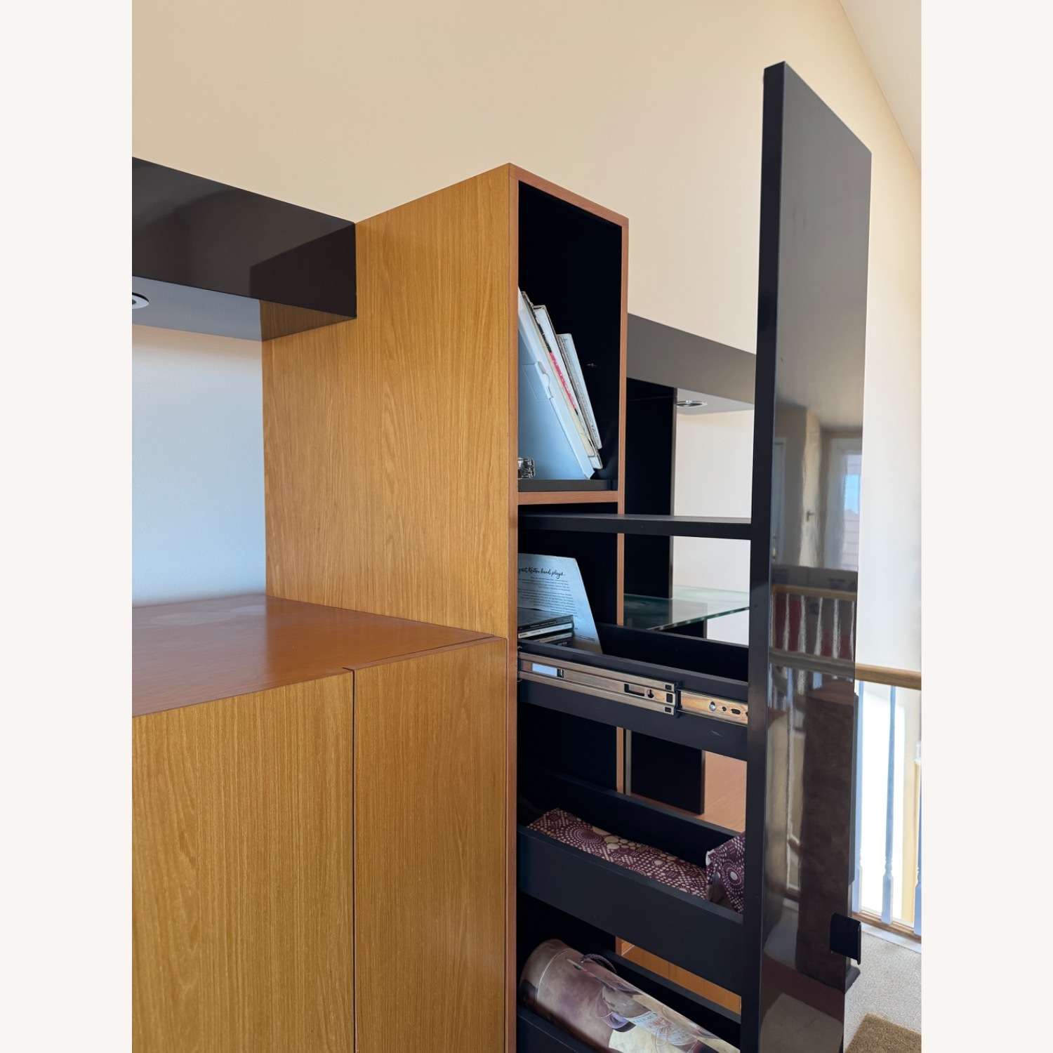 Dark Brown Wood Media Storage - image-3