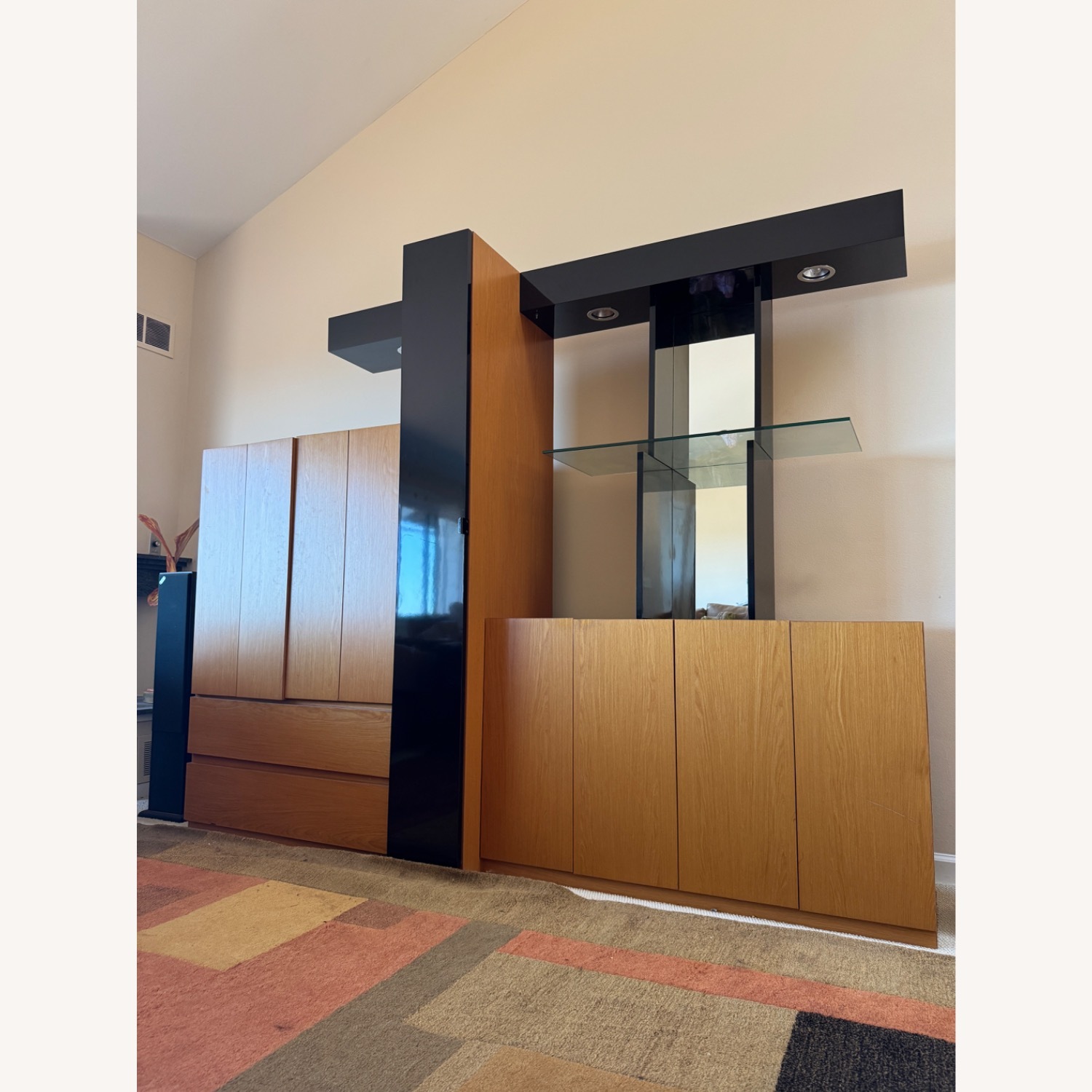 Dark Brown Wood Media Storage - image-1