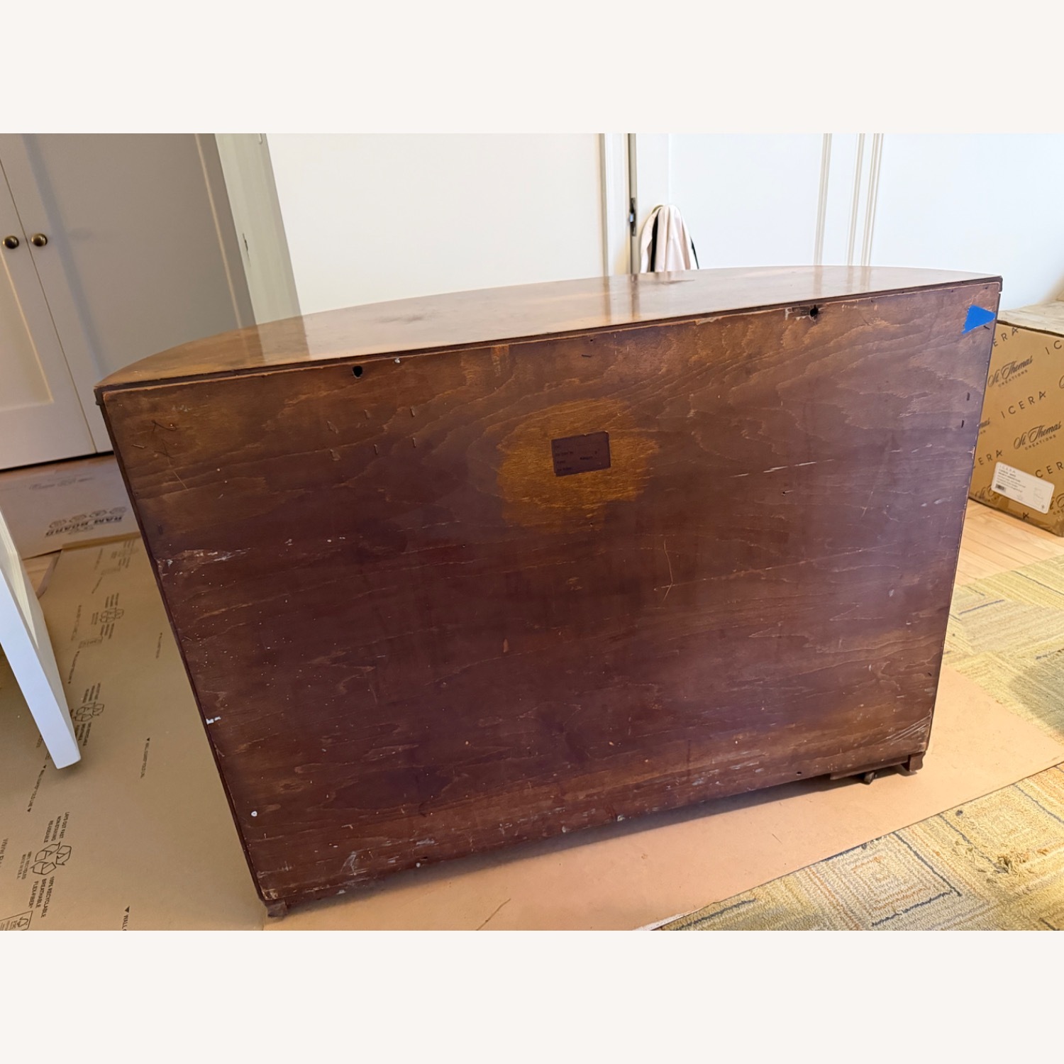 Antique Curved Moderne Dresser - image-9