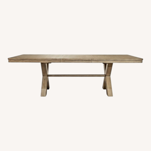 Used Riverside Sophie Trestle Dining Set with Extension Leaves  for sale on AptDeco