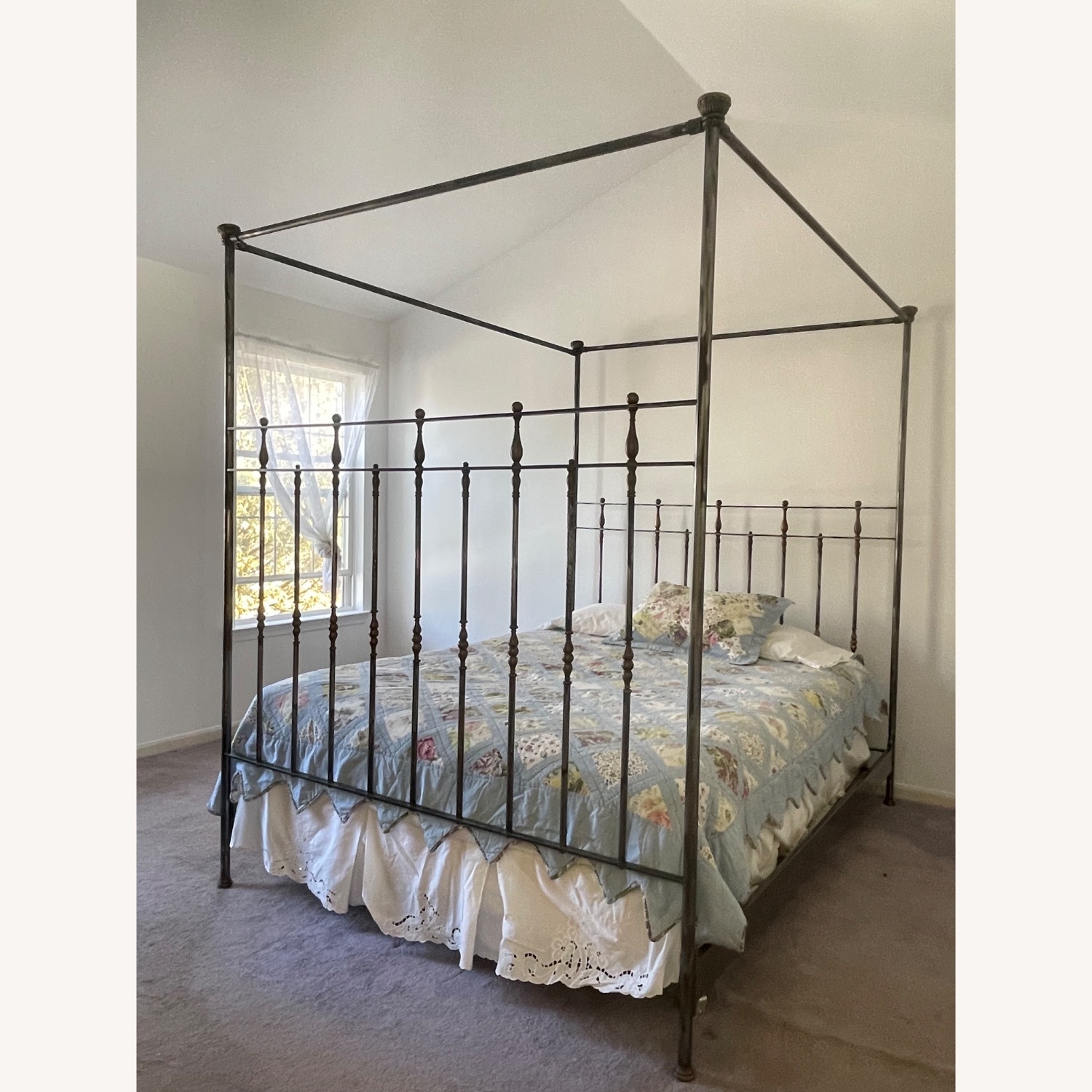 Vintage/Antique Finds Queen Iron/Brass Canopy Bed - image-8