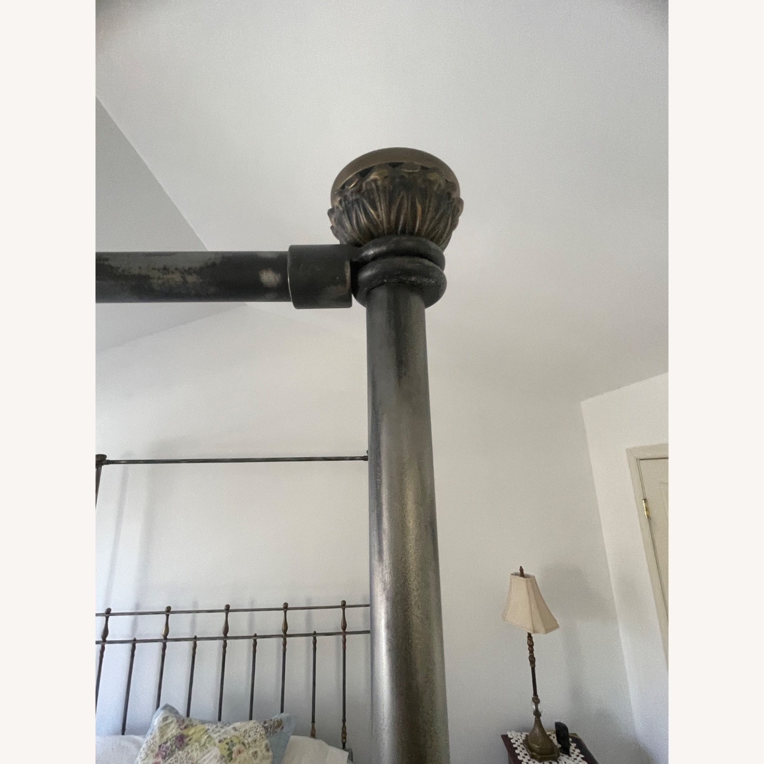 Vintage/Antique Finds Queen Iron/Brass Canopy Bed - image-5
