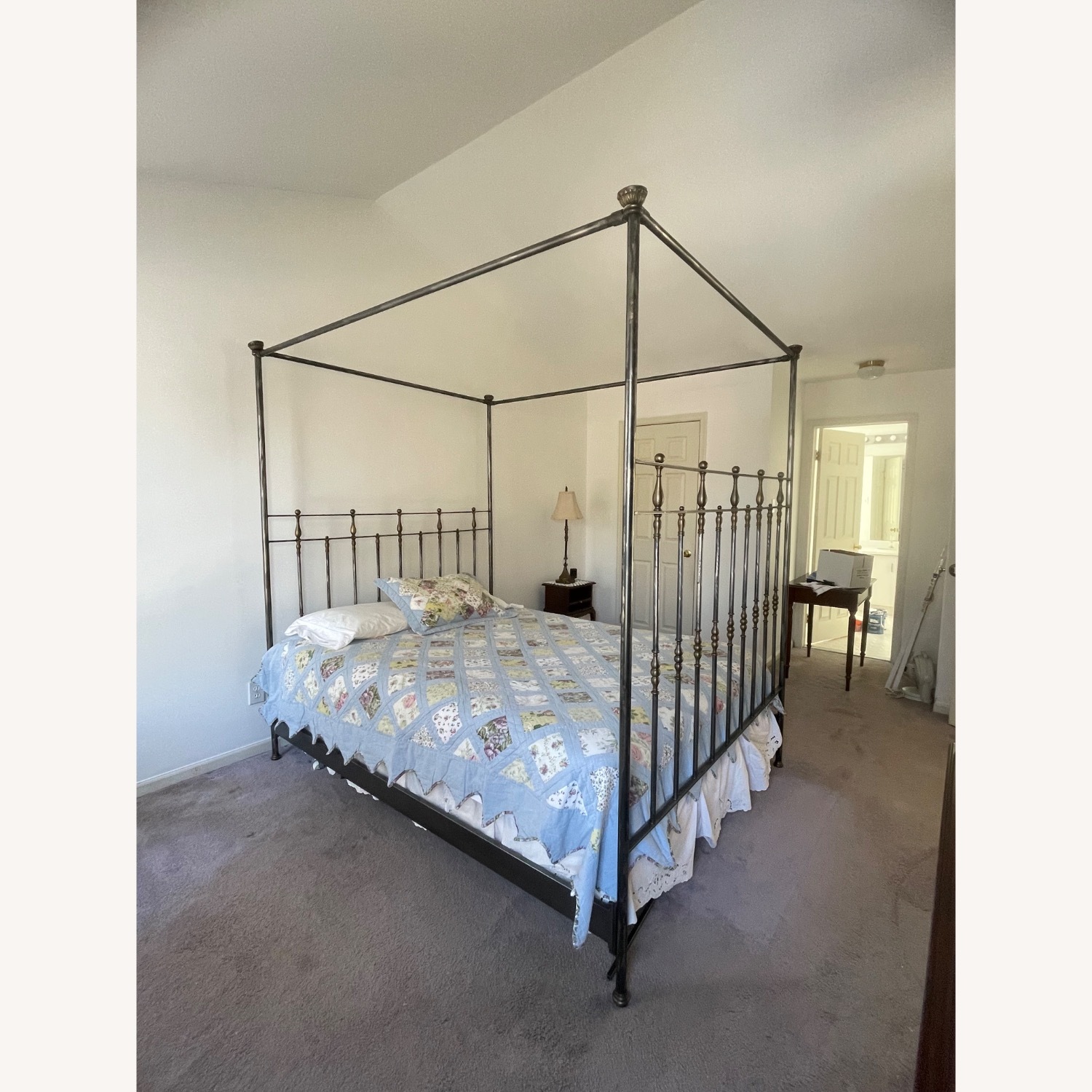 Vintage/Antique Finds Queen Iron/Brass Canopy Bed - image-3