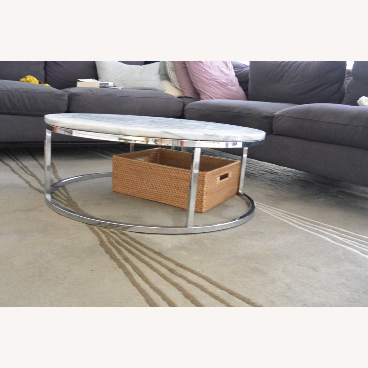 Chrome and Marble Coffee Table - image-3
